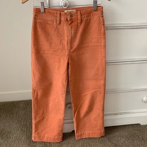 Madewell Emmett Wide-Leg Crop Pants in Rust